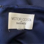 Victor Costa Vintage Navy Blue Ballgown Dress Iridescent Fit n Flare Size XL Photo 3