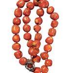 Heavy Natural Red Coral Nugget Necklace – Vintage Hand Photo 1
