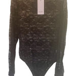 Akira  black lace long-sleeve bodysuit Sz 1X Photo 0