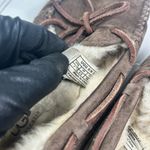 UGG  “Olsen” Women's Suede Moccasin Slippers – Size 7(Brown, Shearling-Lined) Photo 4