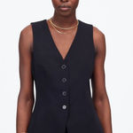 Madewell  Cutaway Long Vest in Jet Black, Size 4 Photo 0
