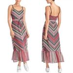 Rachel Roy Finn Metallic Striped Maxi Dress in Pink Grey, Size L New w/Tag Photo 0