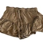 Illa Illa Tan Boho Flare Ruffle Hippie Casual Comfy Shorts Photo 0