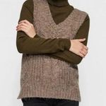 VERO MODA New Cable Knit V-Neck Sweater Vest Briella Brown Fossil Photo 1