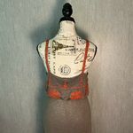 HD in Paris Gray Midi Skirt with Orange Embroidery Size Small Photo 8