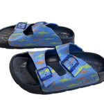 Birkis By Birkenstock Womens Blue Shark Sandals Size 41/10.5 SKU 8304 Orange Photo 2