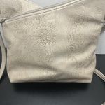 Zippy MultiSac Triple Compartment Crossbody Beige Floral Embossed Photo 2