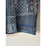 Vintage Keren Hart Quilted Patchwork Denim Jacket Size XL Cotton Fall Cottage Blue Photo 8