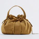 ZARA Bloggers Fav Gold Satin Effect Mini Bucket Bag Photo 1