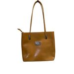 DKNY Women's Brown Leather Tote Bag with Pouch and Signature Plaque Photo 3
