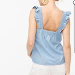 J.Crew  Chambray Ruffle Tank Blue  Top Denim size small NEW Photo 2