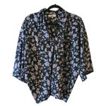 Derek Lam  Collective Blouse Blue Navy Floral Sz 52 Photo 1