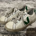 VEJA  White & Green Lace Up Sneakers Size 6 US Photo 0