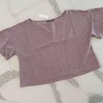 SOHO Street NWT New York & Company Crop Top Women's Large Pink Glittery/Shimmery Photo 0