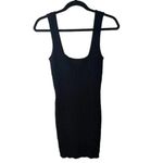 ZARA  Fitted Bodycon Cable Knit Square Neck Sweater Tank Mini Dress S Black Photo 12