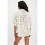 Free People  Dainty Ethereal Cottage Mae Washed Eyelet Shirt in White Size Medium Photo 4