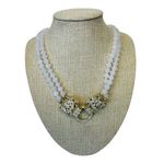 Eye Candy Los Angeles Agate Double Panther Head Crystal Pave Necklace Gold Tone Photo 2