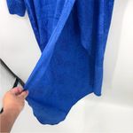 RONNY KOBO Bernice Royal Blue Satin Midi Dress Long Sleeves Jacquard NEW SMALL Photo 4