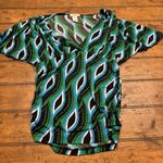 Candie's ‎ Green Brown Pattern womens tops large Photo 0
