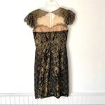 Marchesa Norte Golden Crest Lace Black Dress size 2 flawed Photo 4