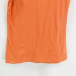 Eddie Bauer Womens Tank Top Orange Scoop Neck Button Ruffles Front 100% Cotton Photo 6