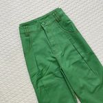Farm Rio  Green Straight Pleat Pants NWOT Women's Size 27 W29 Cotton High Waist Photo 6