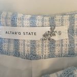 Altar'd State NWT Tanya High Waisted Tweed Blue White Plaid Shorts Small Preppy Photo 4