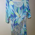 Soft Surroundings  Dress Stella Painterly Blue Floral Watercolor Artsy Ma… Photo 13