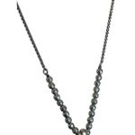 Lucky Brand Silver Tone Necklace Blue Agate Pendant Slide Adj Boho Marcasite Photo 3