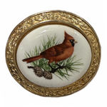 Vintage Crimson Crest The Cardinal Brooch Nature's Fashion Statement Gold Photo 0