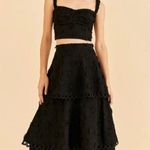 Farm Rio 3D Flower Corset Cropped embroidered crepe bustier Top Size S Photo 0