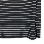 Loft Outlet Women's Sz M Drape Neck Tie Knot Striped Top Black Long Sleeve Photo 3