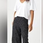 VETTA Capsule Black Ditsy Floral Wide Leg Trouser Pants Size 16 Made USA Tencel Photo 8