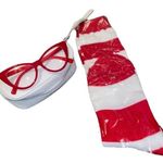 NEW Red and White Striped Socks & Glasses with Case One Size Accessories Waldo! Photo 0