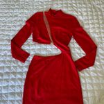 H:ours Revolve  Red Malena Mesh Side Cut Bodycon Dress Photo 3