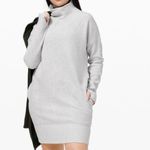 Lululemon NWOT Call for Cozy Sweater Dress Heathered Core Ultra Light Grey Photo 4