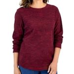 Karen Scott Dark Red Fleece Sweatshirt XL Photo 0