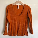 Free People FP Beach Henley Long Sleeve Pullover Orange Size Medium Photo 1