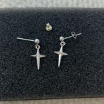 Star Dangle Drop Earrings for Men Women Streetwear Hip Hop Unisex Earrings Silver Photo 2