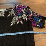 Vintage 80s Silky Nites 100% Silk Black Cocktail Dress Sz S Floral Sequin Photo 6