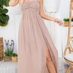 Aakaa Vici‎ ( )  Beige Maxi Dress size Small NWT Photo 0