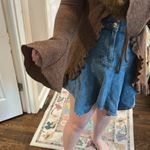 Brown Cardigan with Faux Fur Collar Bell Sleeves Size M Photo 3