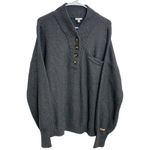 Lunya Women's Cotton Silk Pocket Henley Sweater Grey Heather Size L/XL Cozy Gray Photo 0