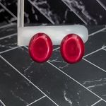 Vintage Stud Earrings Shades of Red Oval Photo 2