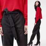 Aritzia Wilfred • Tie-Front Pant Jallade grey wool stripe belted cropped taper Photo 5