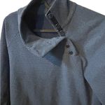 J. McLaughlin Blue Asymmetrical Gold Button Neck Size XS Fleece Pullover. Photo 2