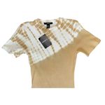 Forever 21  small nwt beige white tie-dye bodycon mini t-shirt dress short sleeve Photo 1