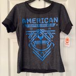American Fighter x Affliction Addy Women's T-Shirt Black Grey Blue Size Medium Photo 2