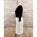 Ralph Lauren Lauren Women's Black White Faux-Leather-Trim Sheath Dress Size 2P Photo 3
