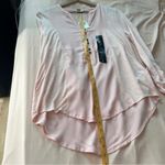 Lucky Brand  Light Pink Woven Mix Henley Top‎ Size S Photo 11